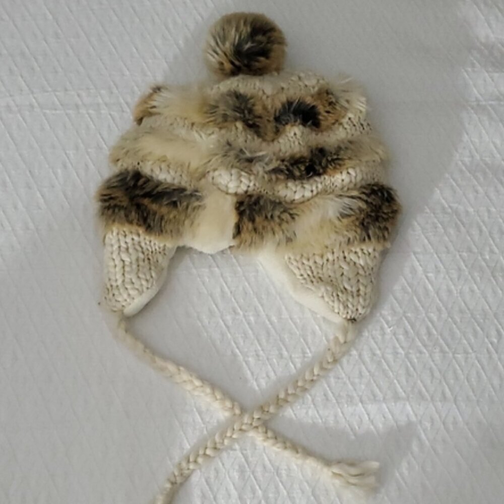 Vintage New Cozy Faux Fur Cream/ Brown Russian Hat